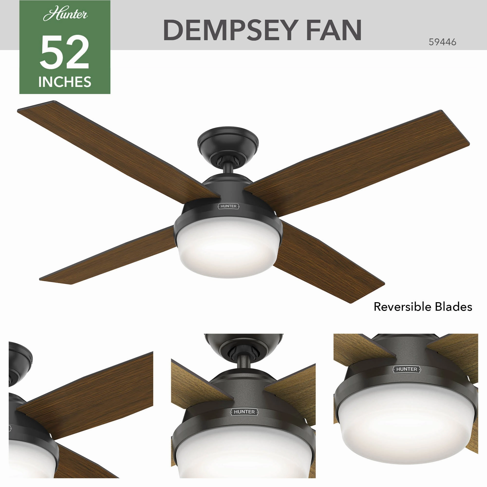 Dempsey 52"Ceiling Fan Noble Bronze