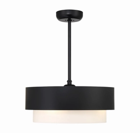 Diana Four Light Fan D'Lier Matte Black decorative fandeliers with lights