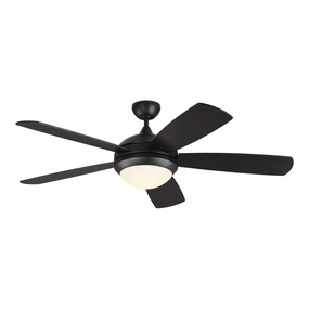 Discus 52" Ceiling Fan Midnight Black compact medium fans for desks and counters