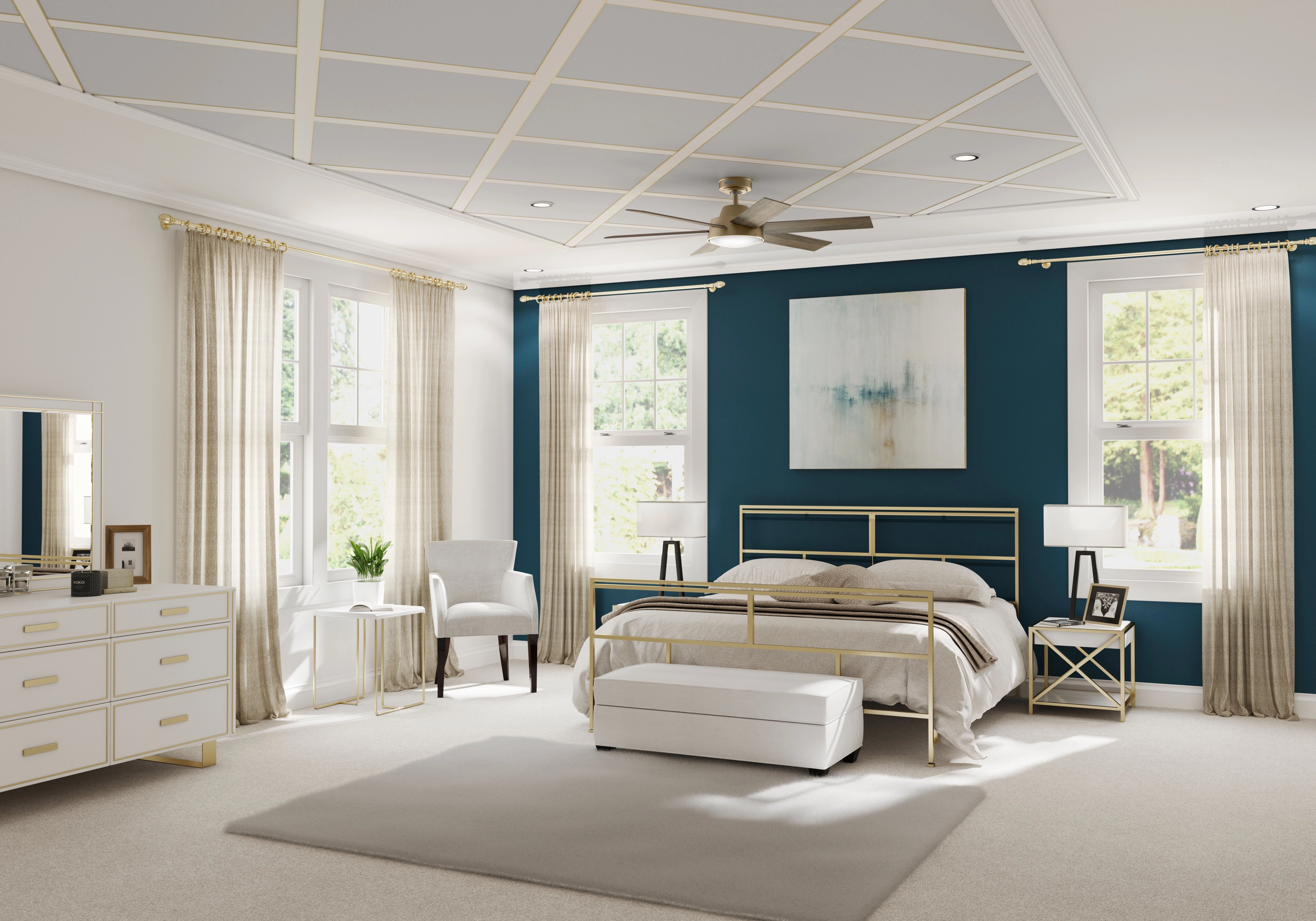 Donatella 52"Ceiling Fan Luxe Gold