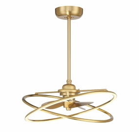 Dorado LED Fan D'Lier Warm Brass decorative fandeliers with lights