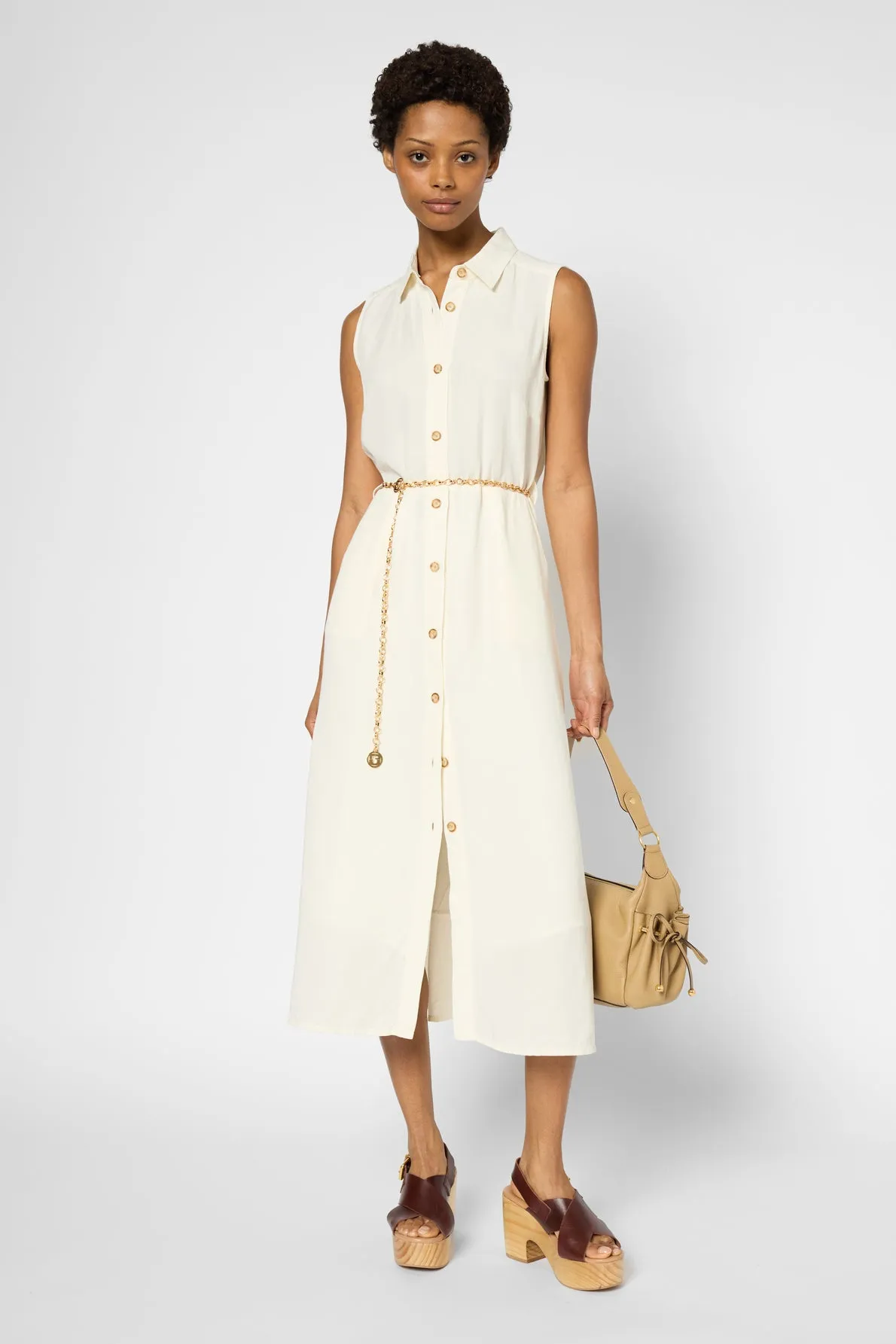 Dress Perla Dbr27b092 Ecru Clothing_Gerard-Darel