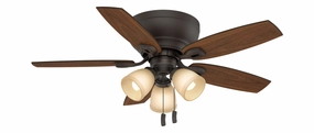 Durant 44"Ceiling Fan Maiden Bronze hugger fans for rooms with low ceilings