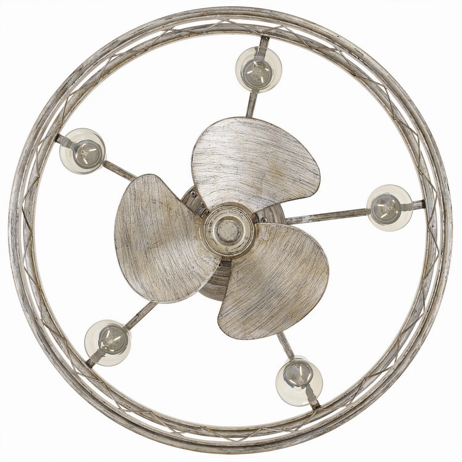 Dury Five Light Fandelier Century Silver Leaf