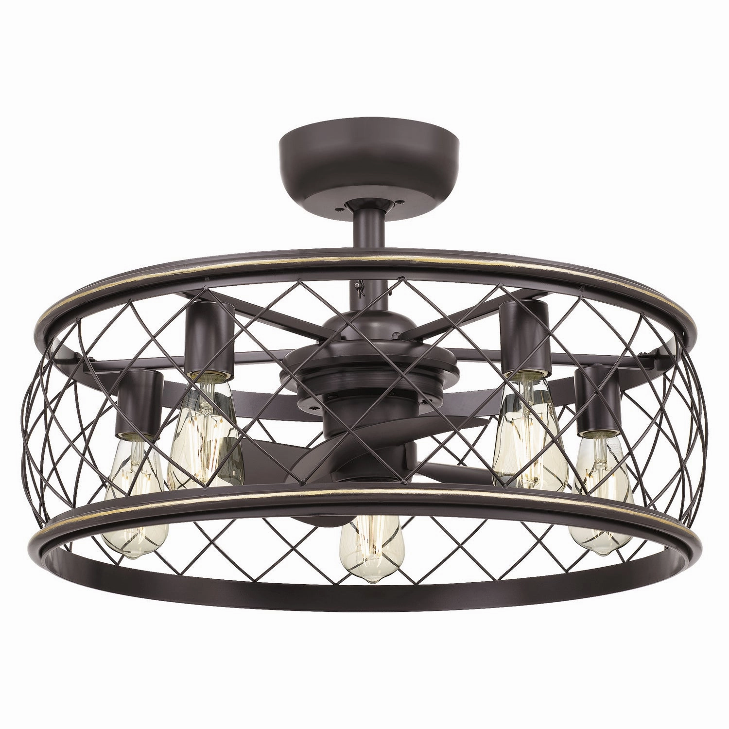 Dury Five Light Fandelier Palladian Bronze small electric fans for personal cooling