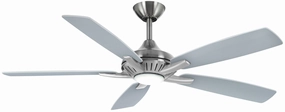 Dyno 52"Ceiling Fan Brushed Nickel W/ Silver modern medium fans for everyday cooling
