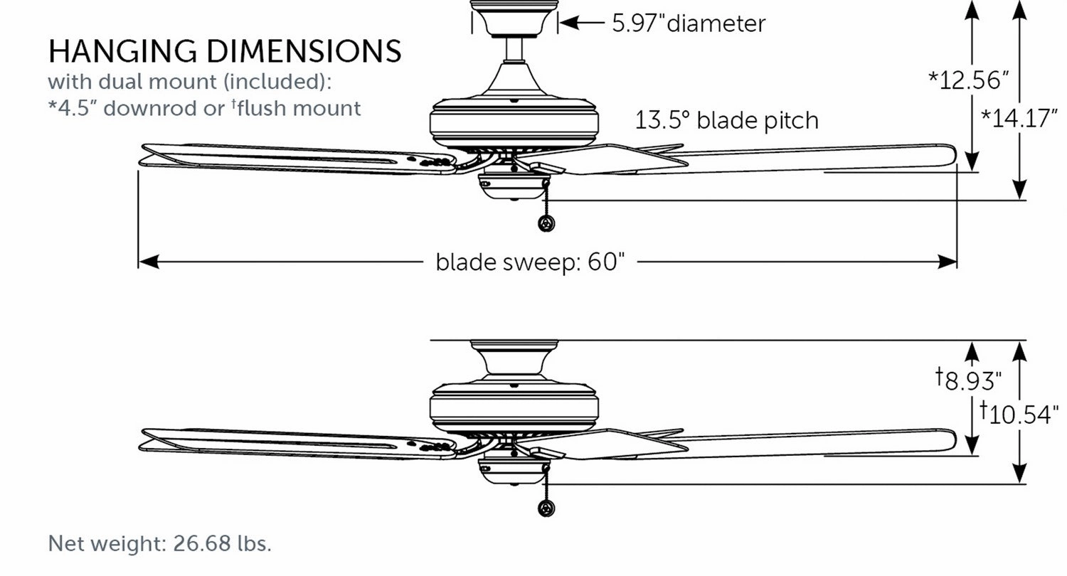 Edgewood 60 60"Ceiling Fan Dark Bronze
