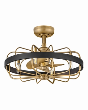 Eli 22" LED Fandelier Heritage Brass decorative fandeliers with lights
