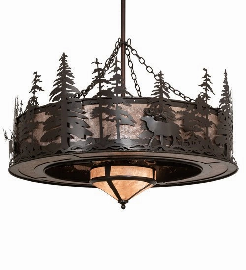 Elk At Dusk 11 Light Chandel-Air