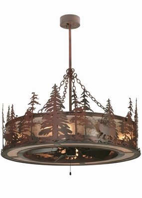 Elk At Dusk 11 Light Chandel-Air decorative fandeliers with lights