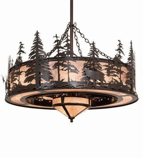 Elk At Dusk 11 Light Chandel-Air decorative fandeliers with lights