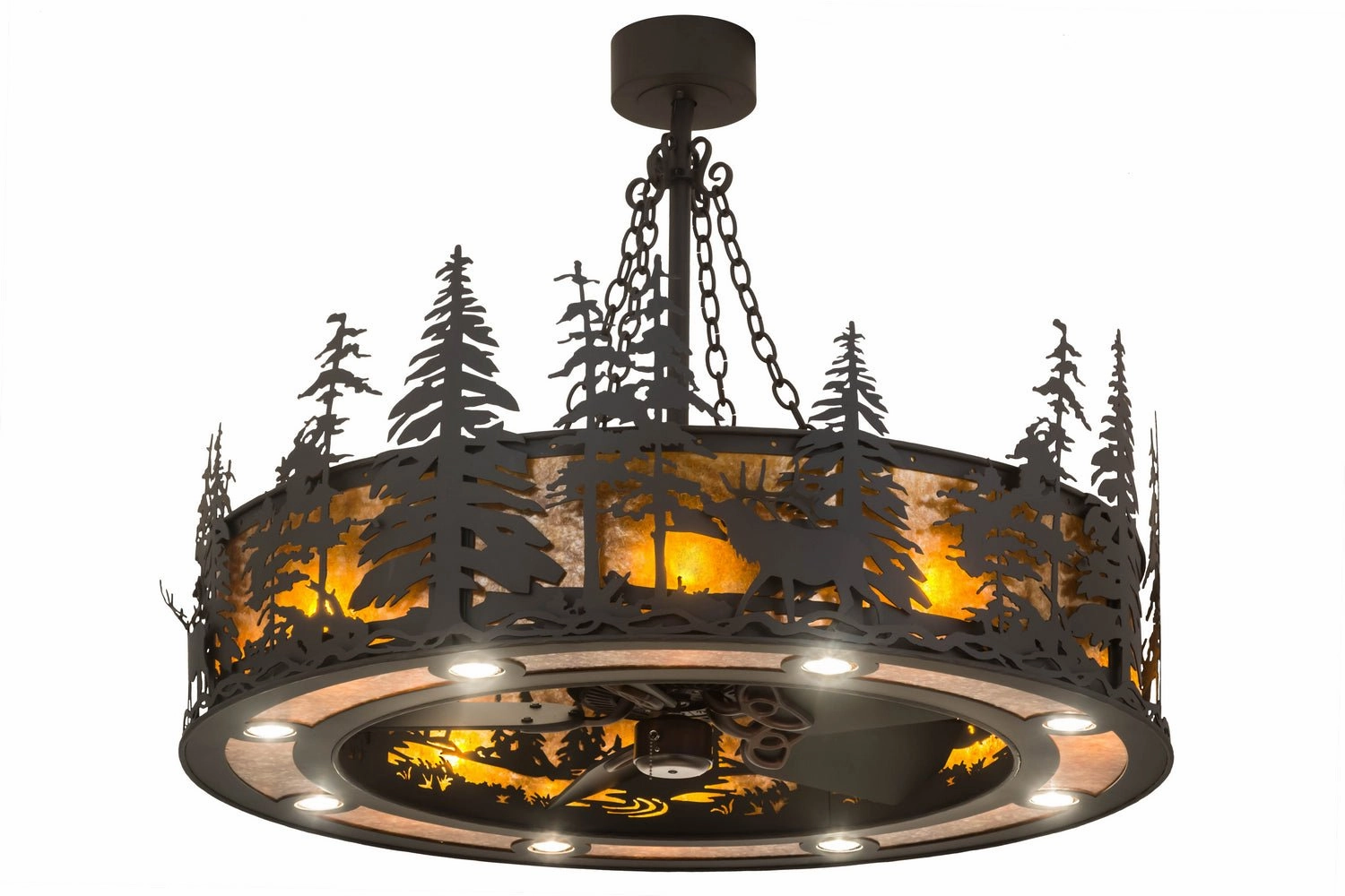 Elk At Dusk 16 Light Chandel-Air decorative fandeliers with lights
