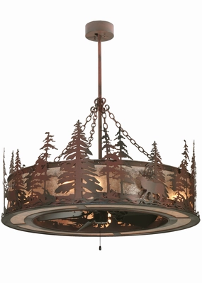 Elk At Dusk Eight Light Chandelier decorative fandeliers with lights