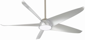 Ellipse 60"Ceiling Fan Brushed Nickel W/ Silver mini handheld fan for personal travel use
