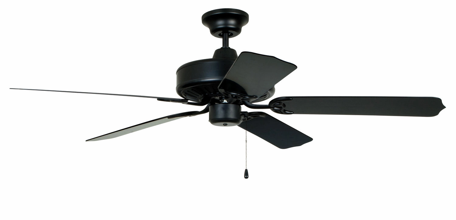 Enduro Plastic 52"Ceiling Fan Matte Black medium size fans for home ventilation