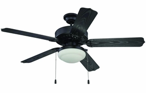 Enduro Plastic with Light Kit 52"Ceiling Fan Matte Black oscillating medium fans with strong airflow