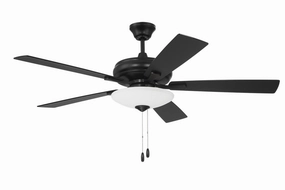 Eos 3 Light Bowl 52"Ceiling Fan Flat Black medium size fans for home ventilation