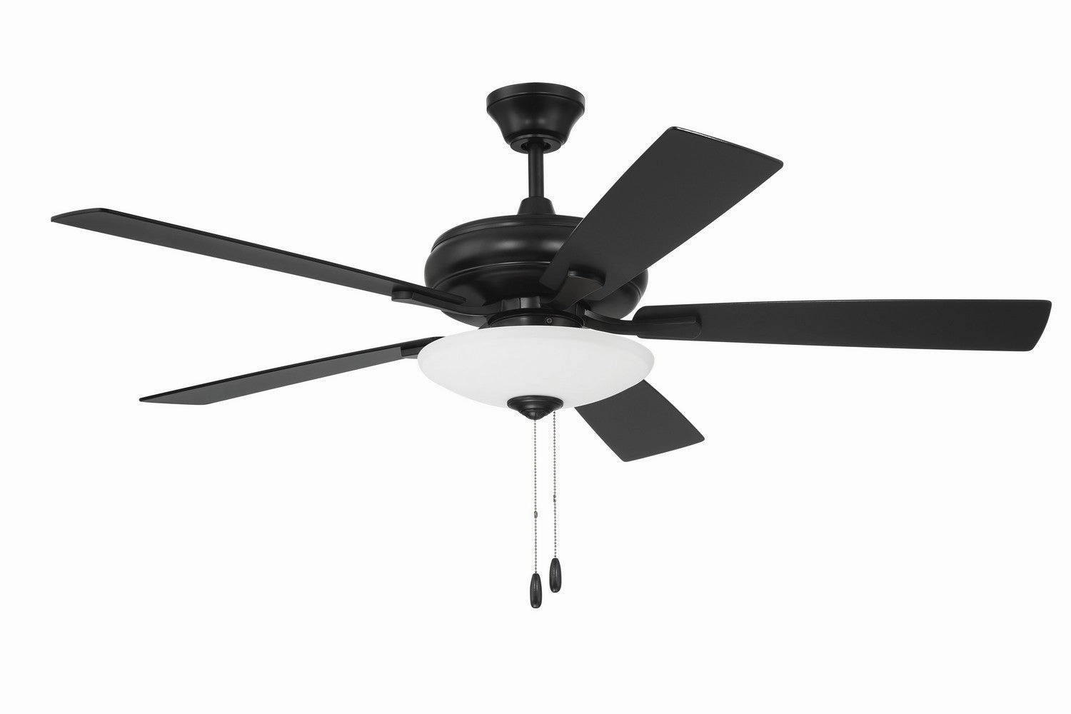 Eos 3 Light Bowl 52"Ceiling Fan Flat Black medium size fans for home ventilation