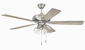 Eos Clear 4 Light 52"Ceiling Fan Brushed Polished Nickel home cooling fans in medium size