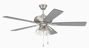 Eos Clear 4 Light 52"Ceiling Fan Brushed Polished Nickel compact medium fans for desks and counters