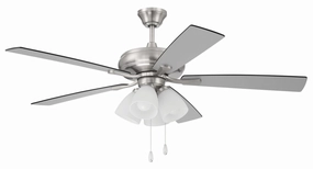 Eos Frost 4 Light 52"Ceiling Fan Brushed Polished Nickel oscillating medium fans with strong airflow