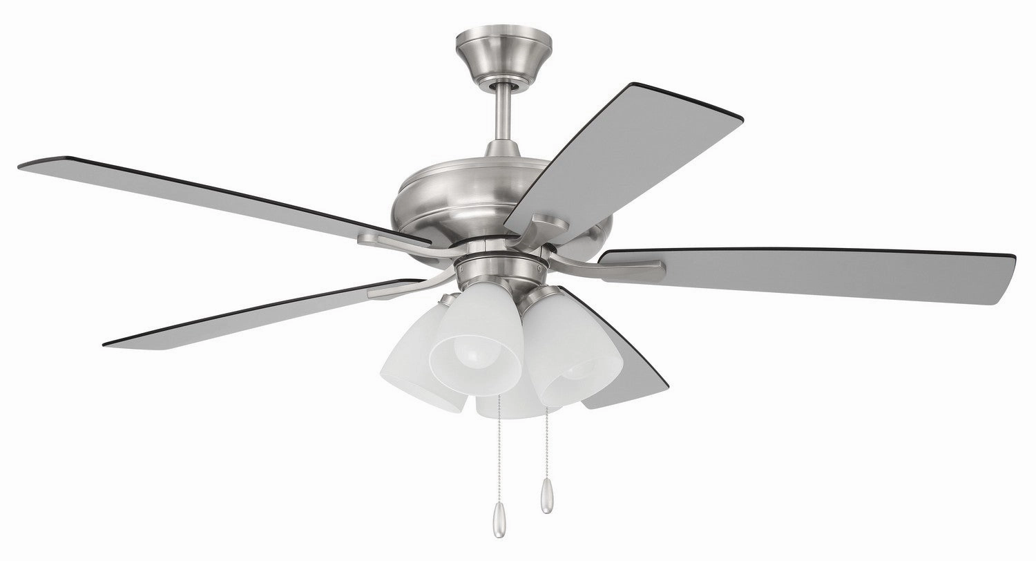 Eos Frost 4 Light 52"Ceiling Fan Brushed Polished Nickel oscillating medium fans with strong airflow