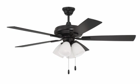 Eos Frost 4 Light 52"Ceiling Fan Flat Black versatile medium fans for any space