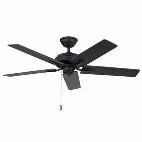 Erikson 52"Ceiling Fan Matte Black compact medium fans for desks and counters