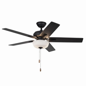 Erikson 52"Ceiling Fan Matte Black medium size fans for home ventilation