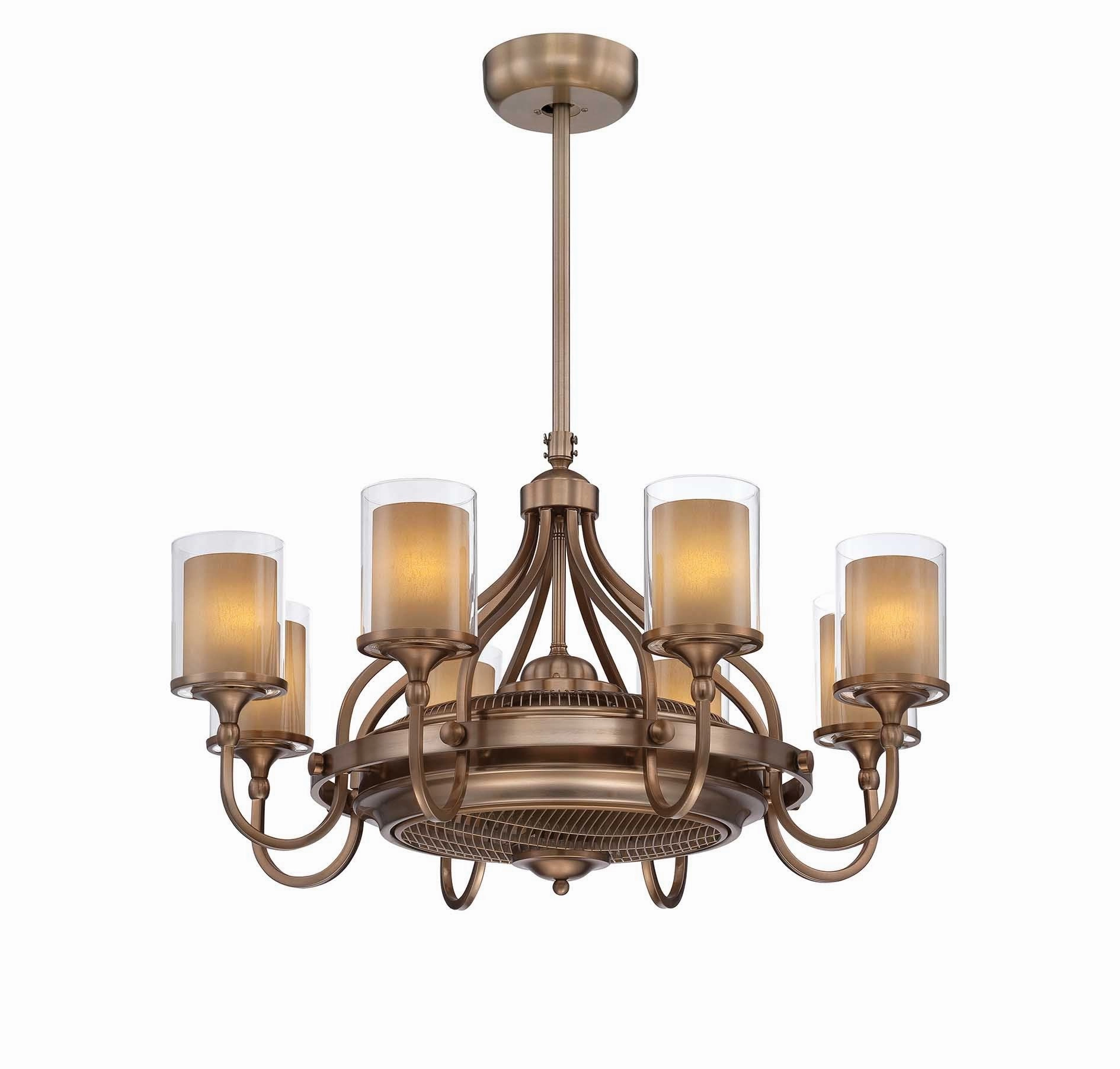 Etesian Eight Light Fan D'lier Burnished Russet decorative fandeliers with lights