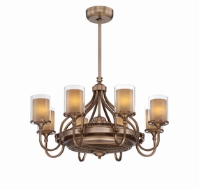 Etesian Eight Light Fan D'lier Burnished Russet decorative fandeliers with lights