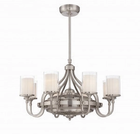 Etesian Eight Light Fan D'lier Satin Nickel decorative fandeliers with lights