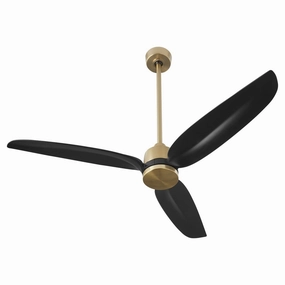 Exodus 58"Patio Fan Aged Brass w/ MB downrod stylish medium fans for contemporary homes