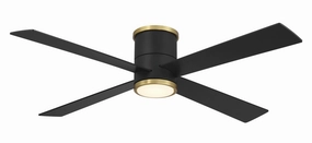 Falco Flush 54"Ceiling Fan Coal W/ Soft Brass medium size fans for home ventilation