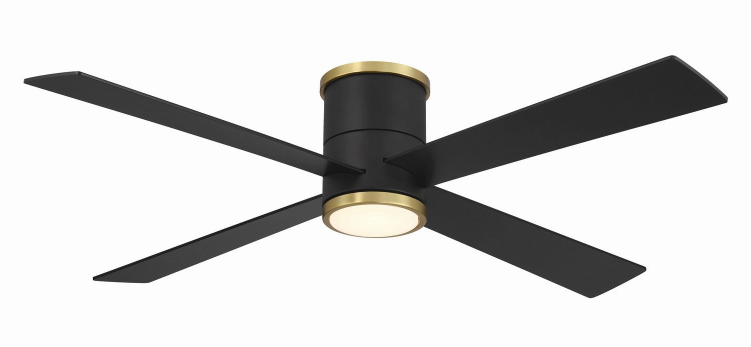 Falco Flush 54"Ceiling Fan Coal W/ Soft Brass medium size fans for home ventilation