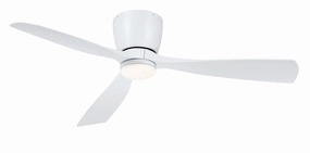 Fanimation Klinch 52" Flushmount Indoor/Outdoor Ceiling Fan with 18W LED Light and Remote Control whisper-quiet fans for indoor comfort