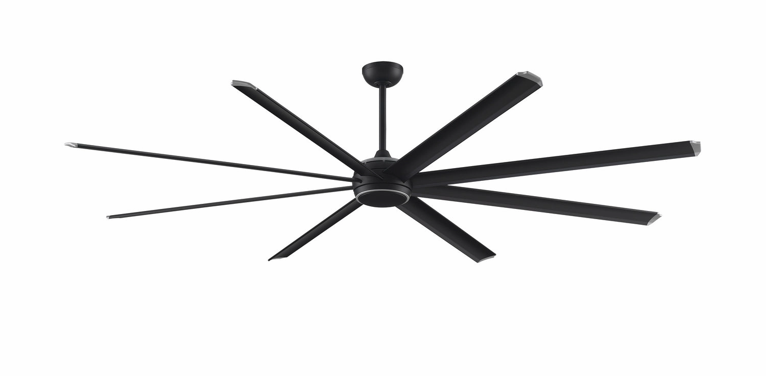 Fanimation Stellar 96" Indoor/Outdoor DC Mix & Match Ceiling Fan with 18W LED Light and Remote Control in Black powerful indoor fans for whole-room cooling