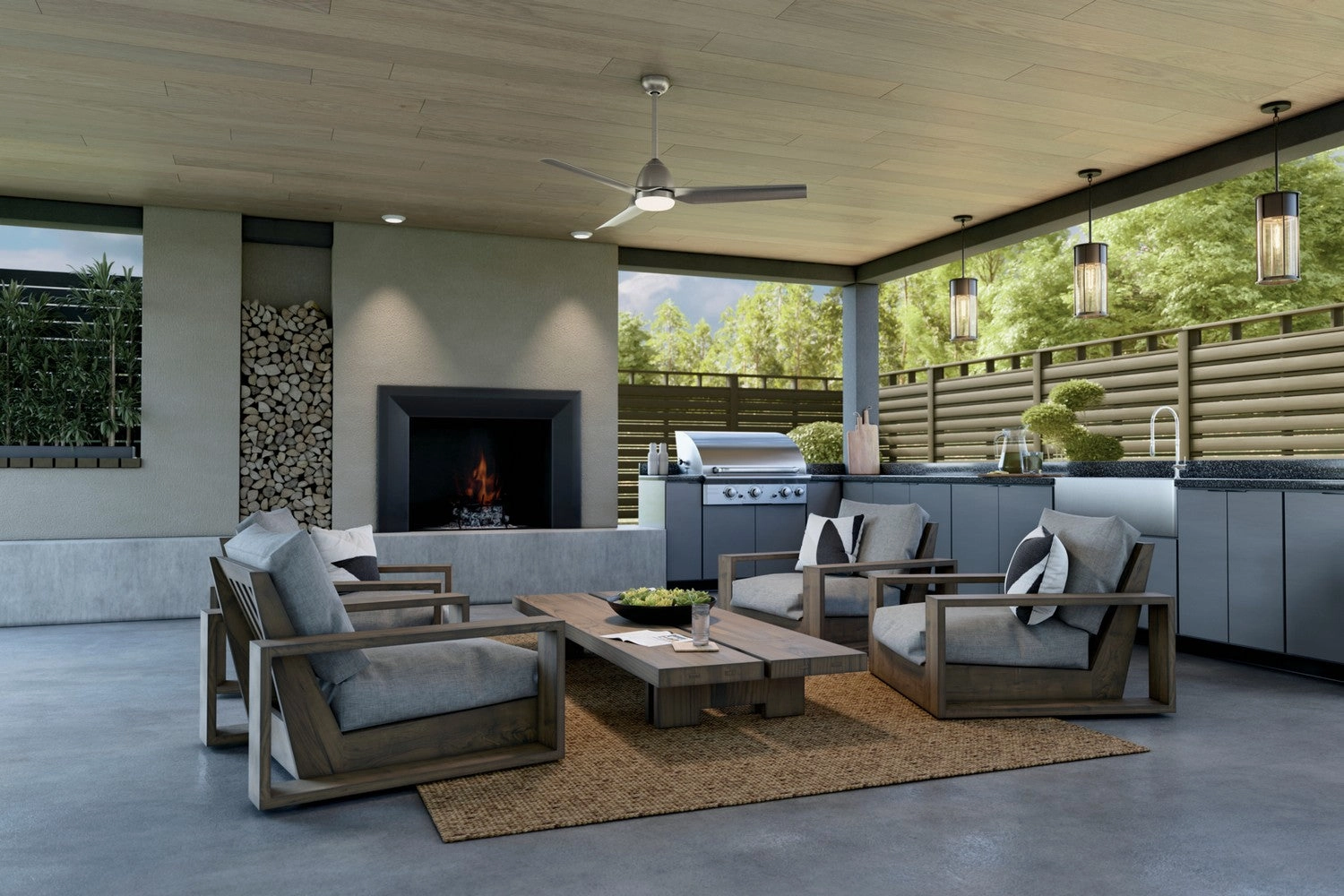 Fit 54"Ceiling Fan Painted Brushed Nickel