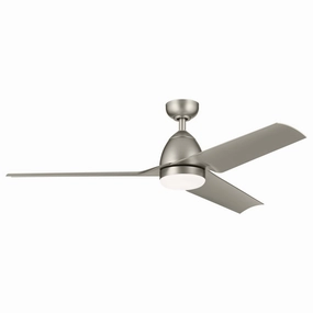 Fit 54"Ceiling Fan Painted Brushed Nickel energy-efficient medium fans with remote
