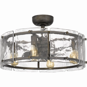 Fortress Four Light Fandelier Mottled Silver decorative fandeliers with lights