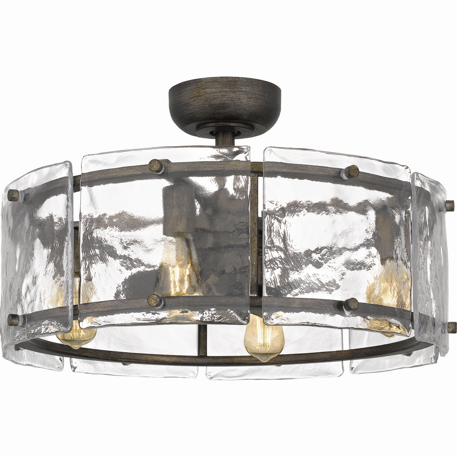 Fortress Four Light Fandelier Mottled Silver decorative fandeliers with lights