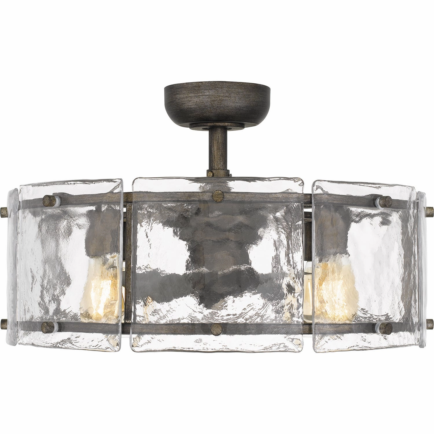 Fortress Four Light Fandelier Mottled Silver