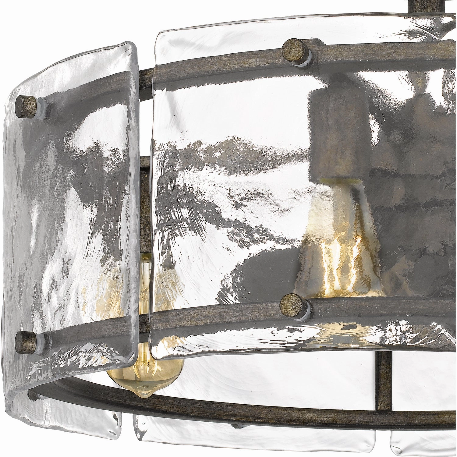Fortress Four Light Fandelier Mottled Silver