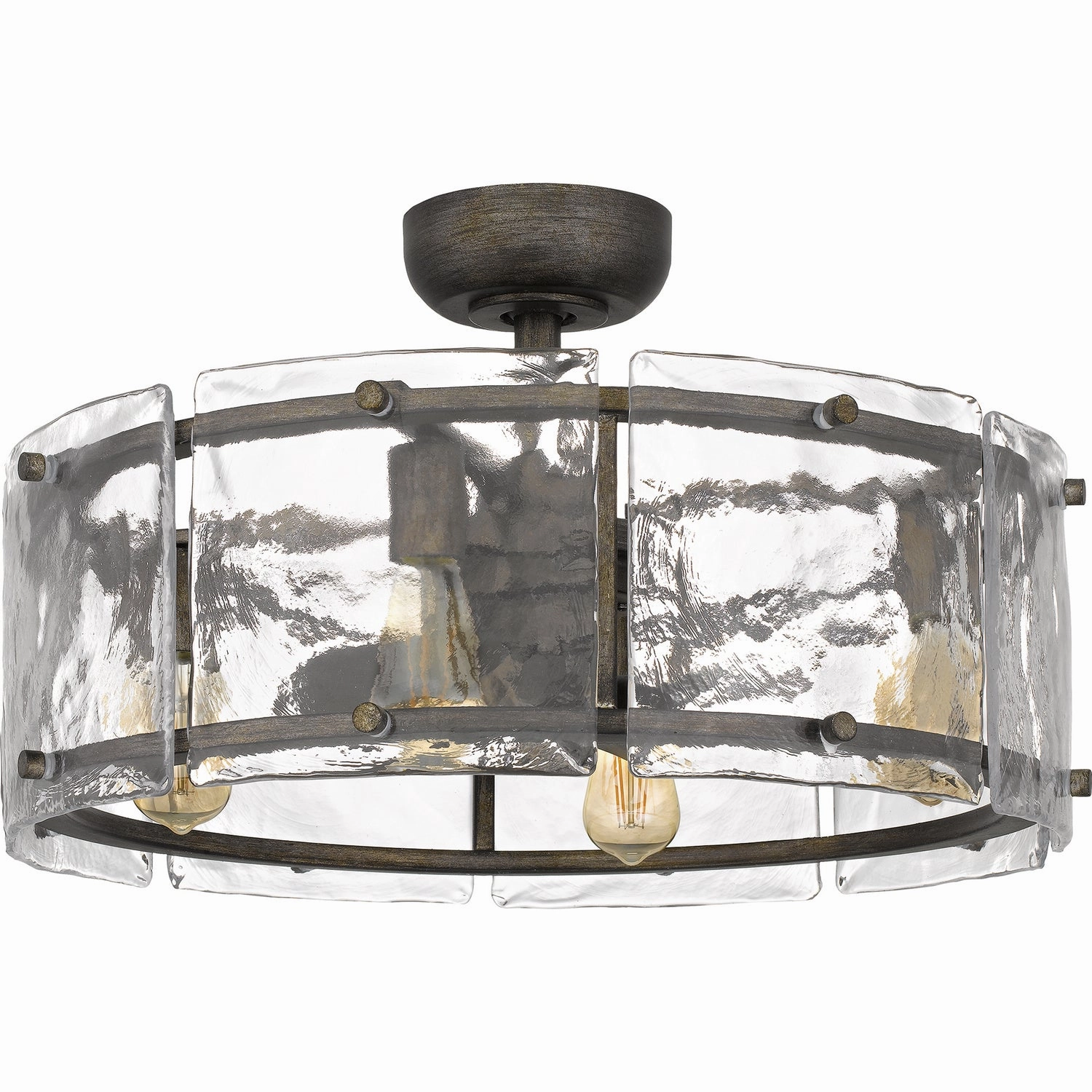 Fortress Four Light Fandelier Mottled Silver