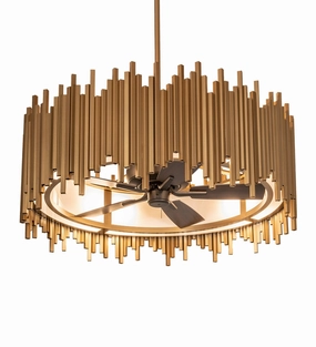 Frequency Eight Light Chandel-Air Gold Metallic decorative fandeliers with lights