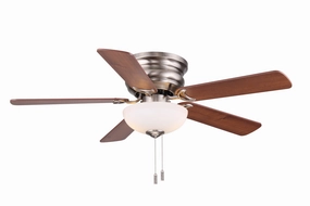 Frisco 44"Ceiling Fan Nickel space-saving huggers with modern style