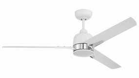 Fuller 52"Ceiling Fan White/Polished Nickel modern medium fans for everyday cooling