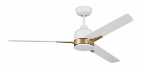 Fuller 52"Ceiling Fan White/Satin Brass home cooling fans in medium size