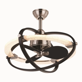 Galileo 22"Ceiling Fan Satin Nickel and Black decorative fandeliers with lights