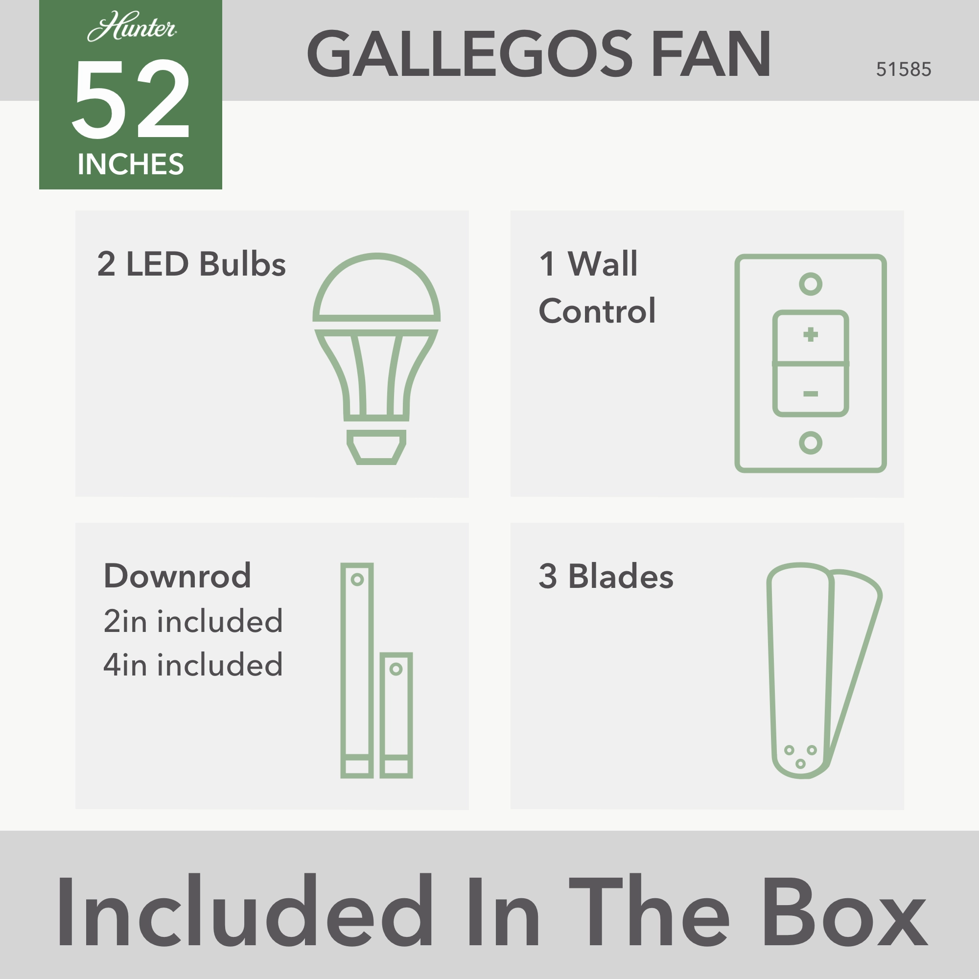 Gallegos 52"Ceiling Fan Matte Black